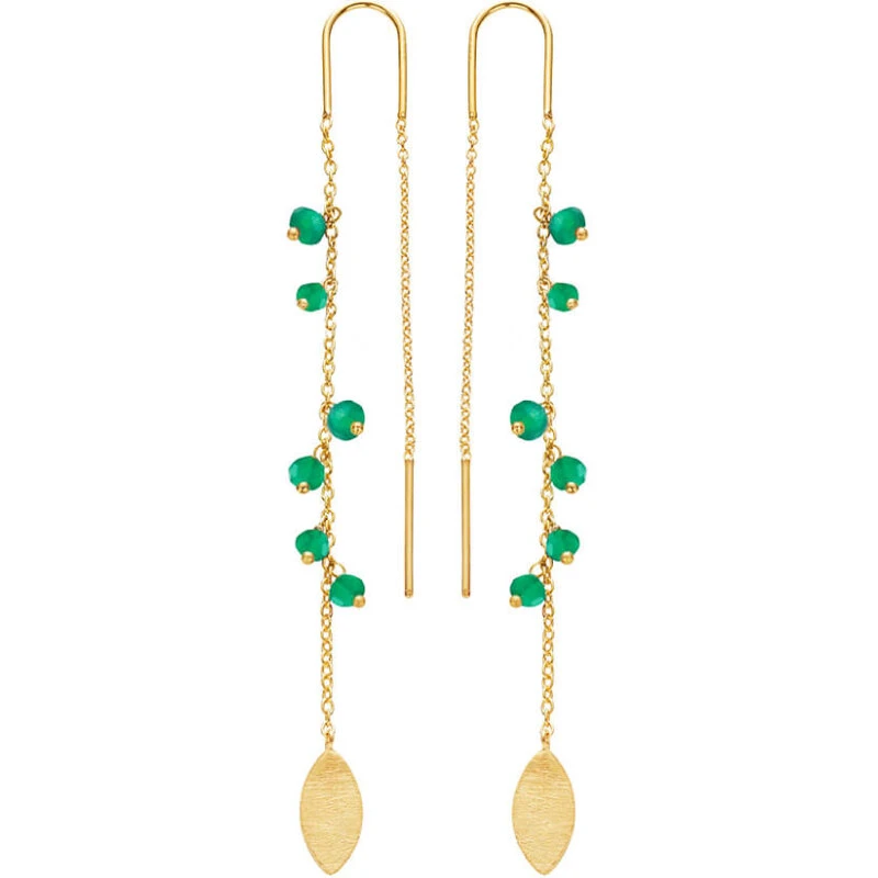 Susanne Friis Bjørner – Sølv ørehængere med grøn agat 5617-1-102