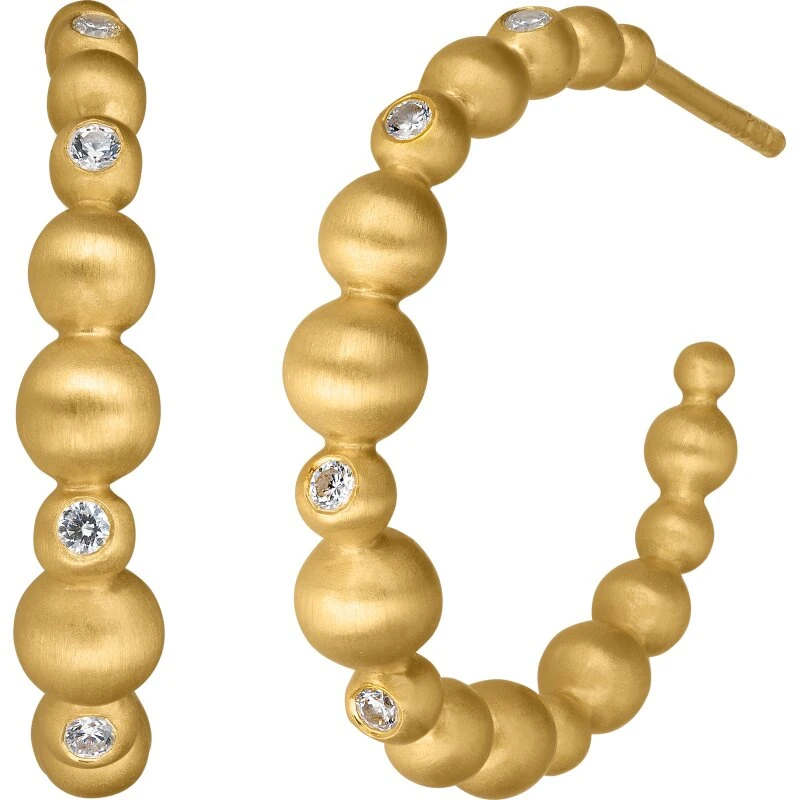 ByBiehl Pebbles creoler, forgyldt 25 mm (4-3803a-GP)