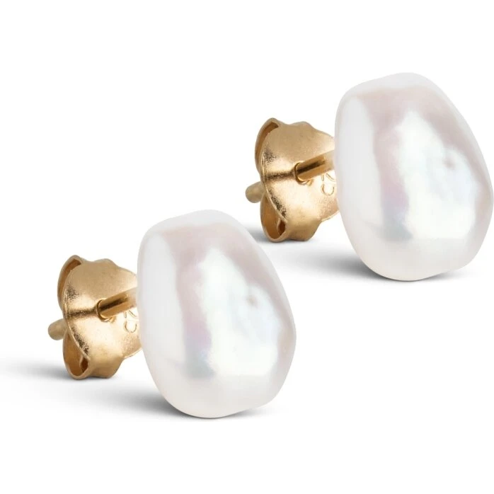Enamel Copenhagen Baroque Pearl ørestikker 10 mm – 18k forgyldt