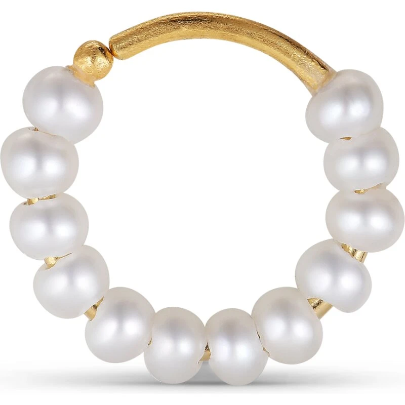 Jane Kønig ROW Pearl Twist perlevrid ørering – forgyldt