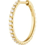 Georg Jensen Signature Diamonds hoop stor, 18 kt rødguld