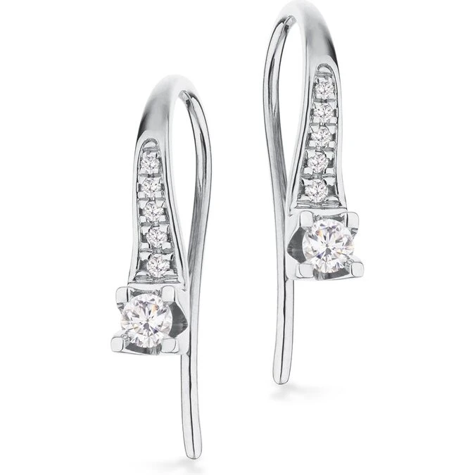 Kleopatra Queen diamantøreringe 14 kt hvidguld 0,20 ct