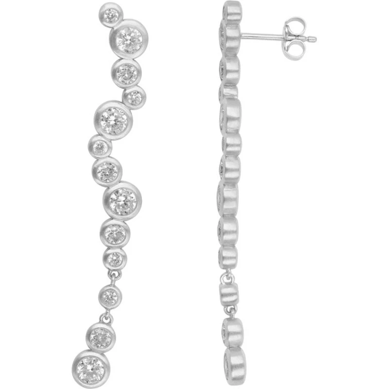 byBiehl Stardust Long øreringe – lange sølv med zirkonia