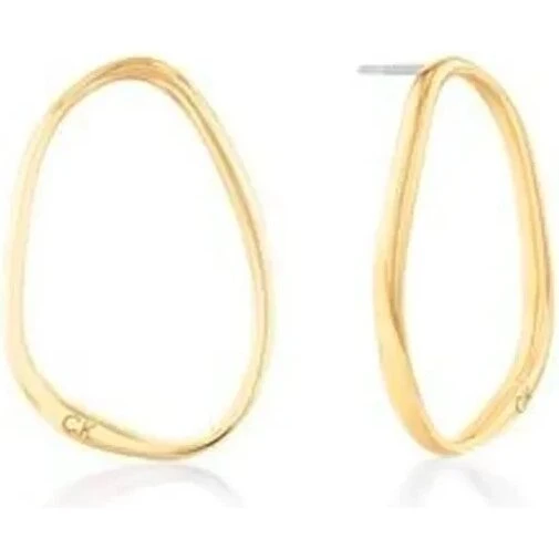 Calvin Klein Sculptural øreringe - gyldent rustfrit stål