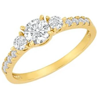 Siersbøl GOLDEN 8 kt fingerring med hvide zirkonia