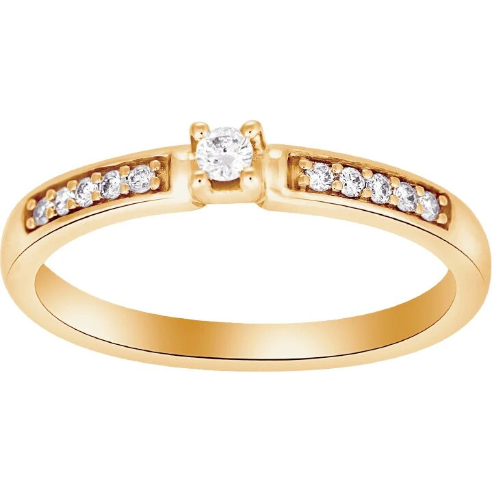 Siersbøl Heart alliancering 14 kt hvidguld m. 0,13 ct.