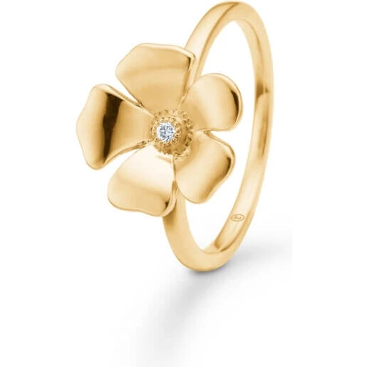 Mads Z Fleur ring 14 kt rødguld m. 0,015 ct diamant