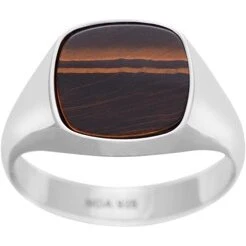 Son of Noa rhodineret sølvring med yellow tiger eye