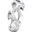 Georg Jensen Fusion centerring 18 kt hvidguld, 8 diamanter