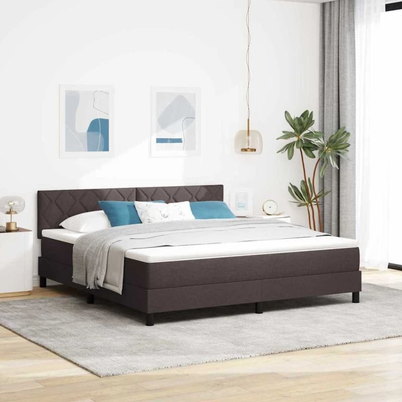 vidaXL Box spring seng med pude 180 x 200 cm - Mørk Brun