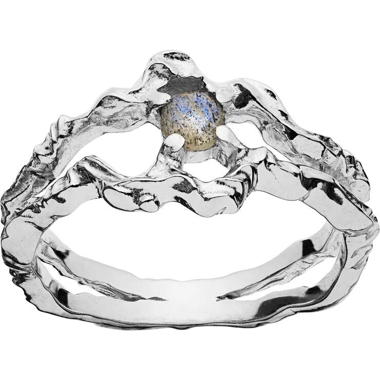 Shelly Ring - sterlingsølv 925 med facetteret labradorit