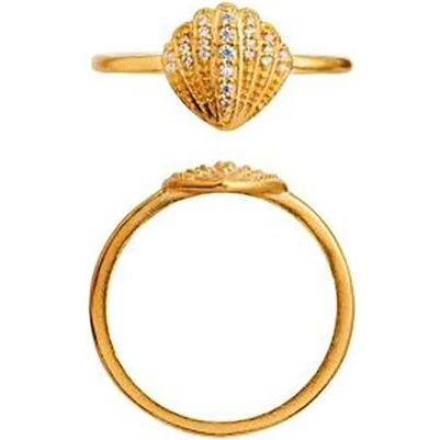 Stine A Vintage Shell Ring – Forgyldt sterling sølv