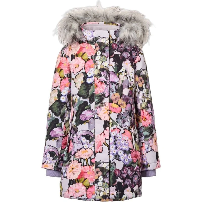 Molo Vinterjakke Peace Flower Art - Rosa blomsterprint