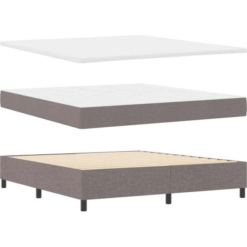 vidaXL Boxspring seng med LED-lys 180x200 cm Gråbrun