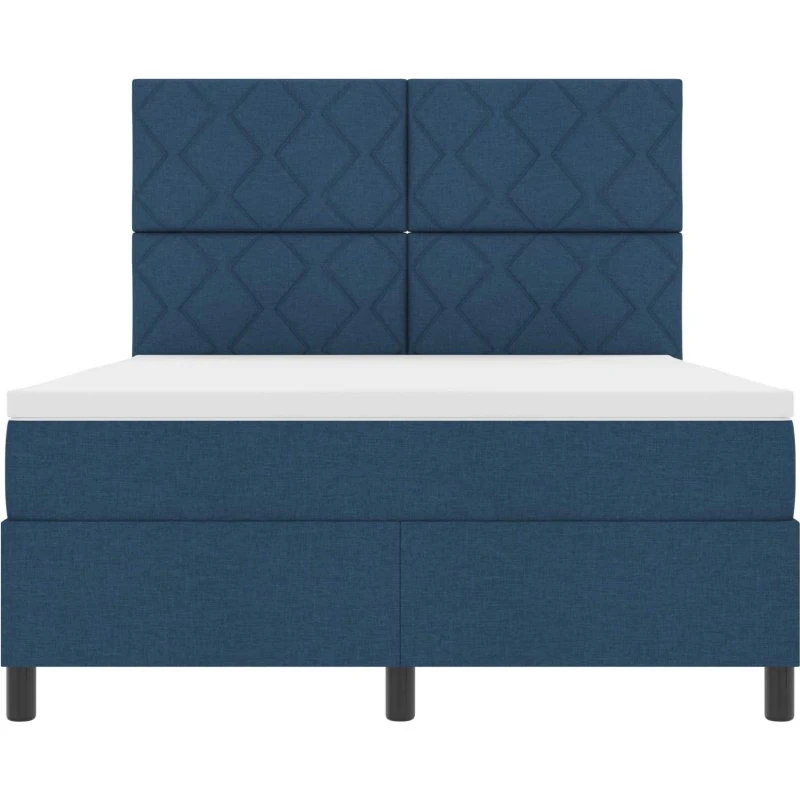 vidaXL Boxspring seng med LED-lys, blå, 140 x 200 cm