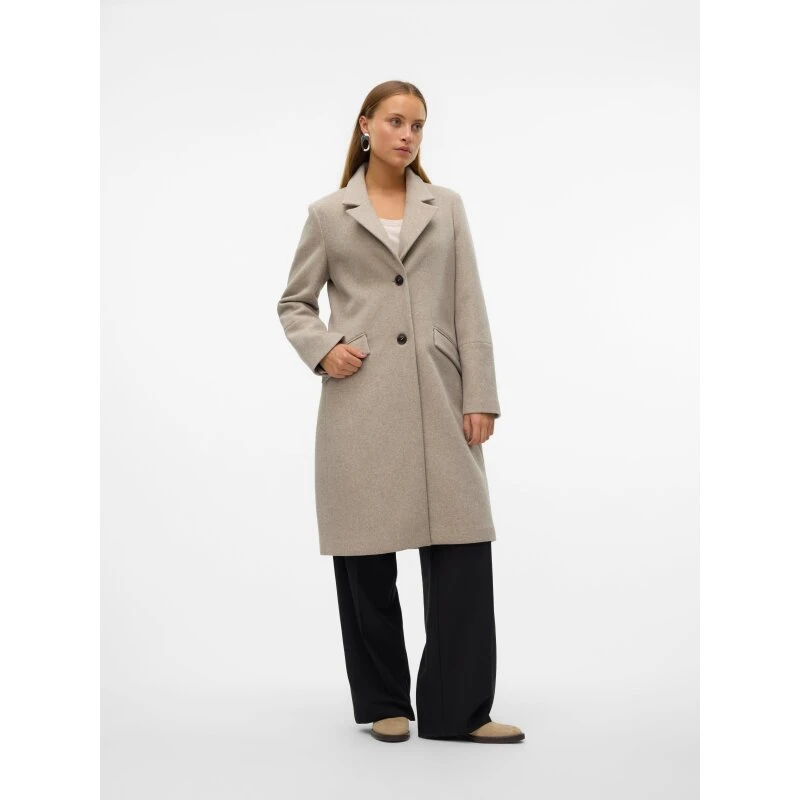 Vero Moda VMFORTUNESARA Long frakke, silver mink