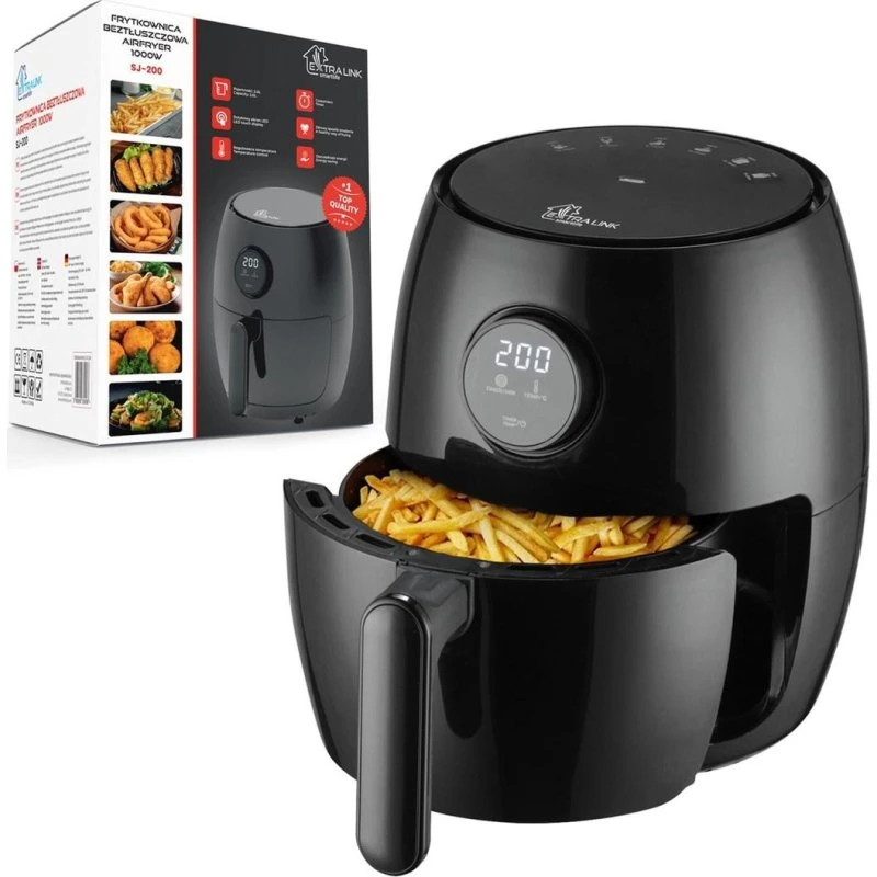 Extralink Smart Life Airfryer SJ-200 - 2L, 1000W, Sort
