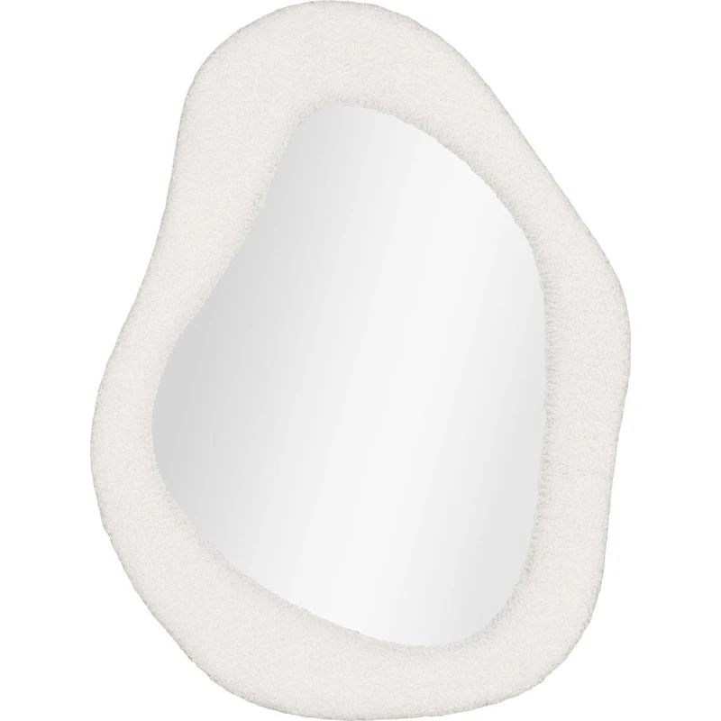 House Nordic Bosa vægspejl - hvid teddy polyester (46,5x61 cm)