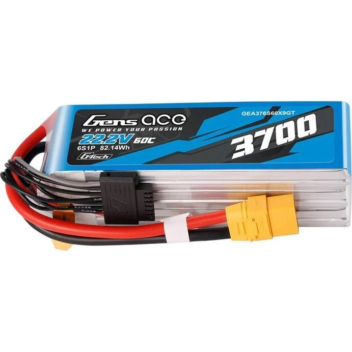 Gens ace G-Tech Lipo Batteri - 3700mAh 22.2V 60C 6S1P XT90
