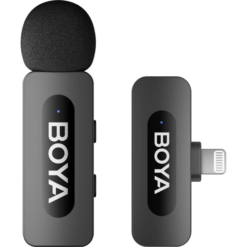 BOYA BY-V1 (V2.0) Trådløs Clip-on Mikrofon til Lightning - Sort