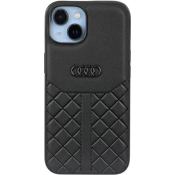 Audi ægte læder cover til iPhone 13/14/15 (6.1") - Sort