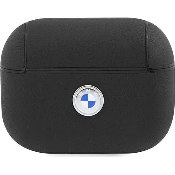 BMW AirPods Pro 2 Etui i ægte læder med sølvlogo, sort
