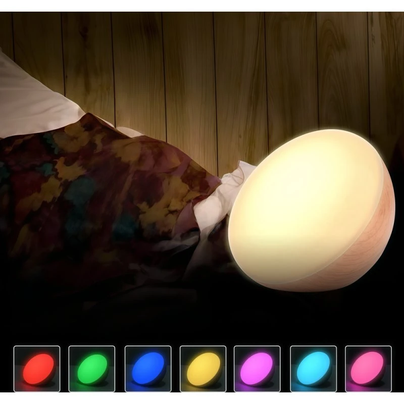 RGBW Opladelig Halvkugle Bordlampe - Hvid Touch Dæmpbar