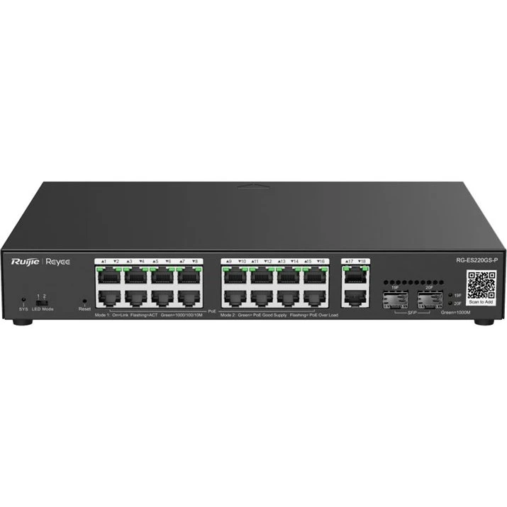 Ruijie RG-ES220GS-P Switch 20 porte (16 PoE+) 250W L2 Managed