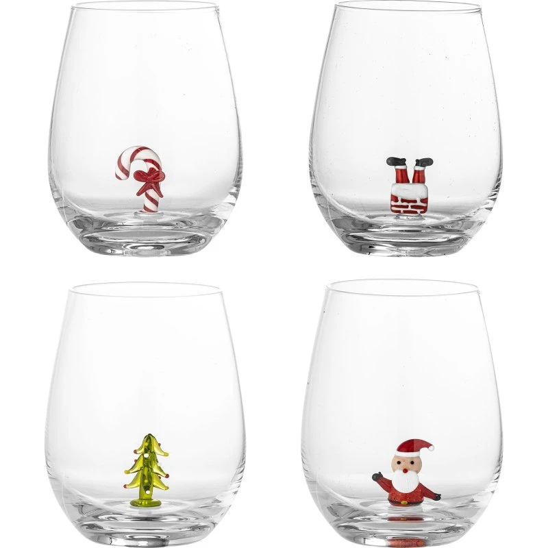 Bloomingville Misa Drikkeglas - Sæt med 4 - Klar Glas - Ø9 x H12 cm