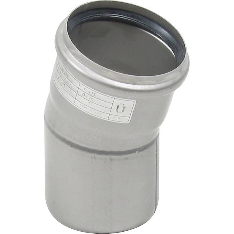 Blücher bøjning 15° 75 mm syrefast stål AISI316L