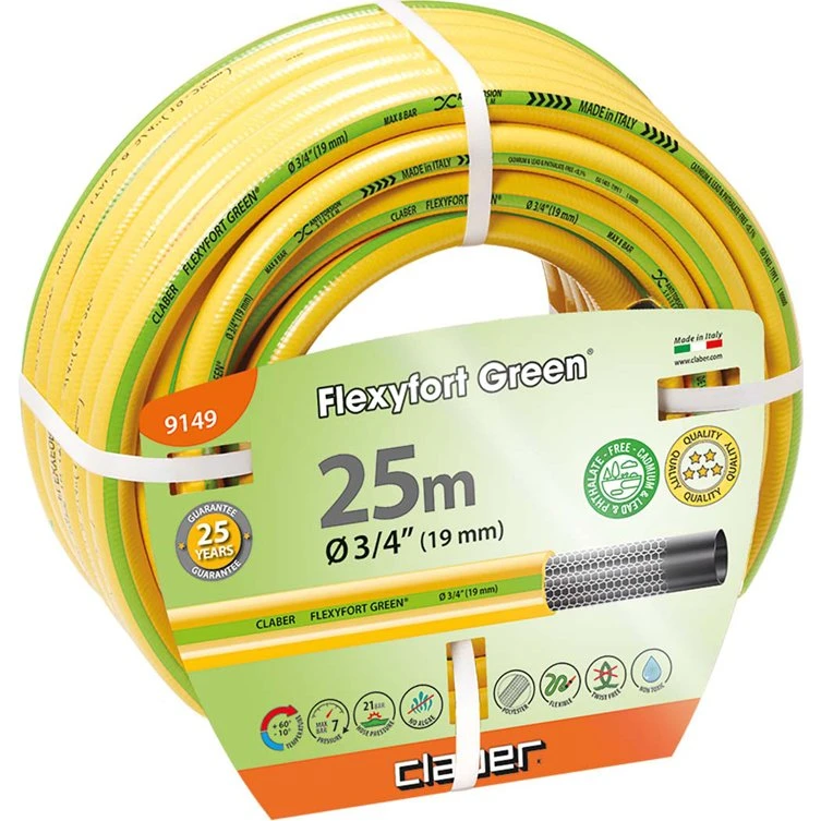 Claber Flexyfort Green 3/4" Vandslange, 25m, Gul