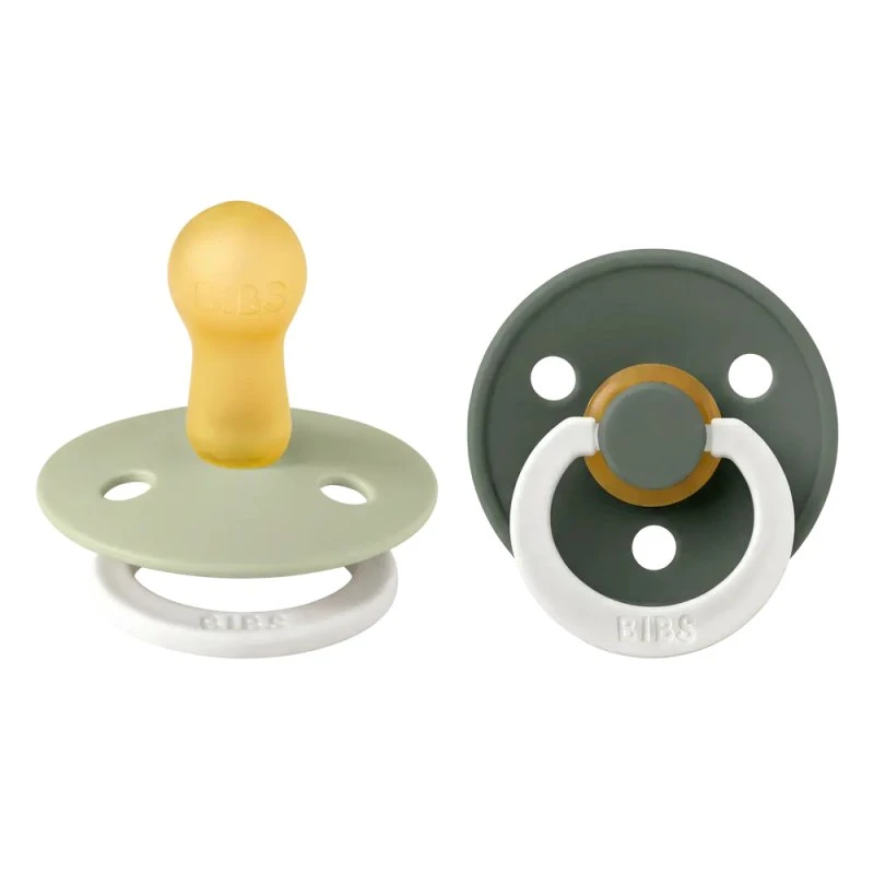 BIBS Colour Glow Sut i Latex, Størrelse 2, 2 stk. (Sage/Pine)