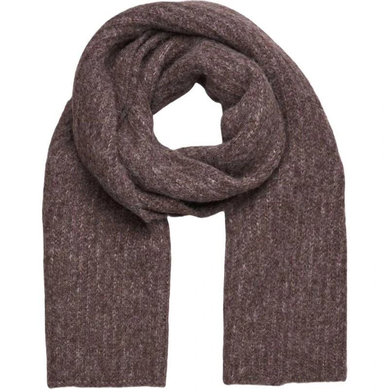 RWTulip Wool Blend Ribstrikket Tørklæde Brun