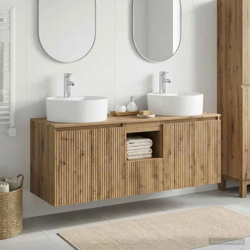 vidaXL Badeværelsesskabsæt 3 stk. Artisan-eg 49,5 x 44,5 x 65 cm