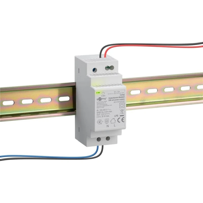 Goobay 12V DC 2,5A DIN-skinne strømforsyning - 30W