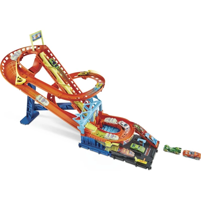 Hot Wheels Roller Coaster Rally racerbane med 5 biler