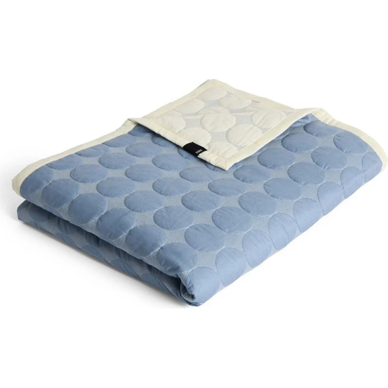 HAY Mega Dot Organic Sengetæppe 195x245 Dusty Blue