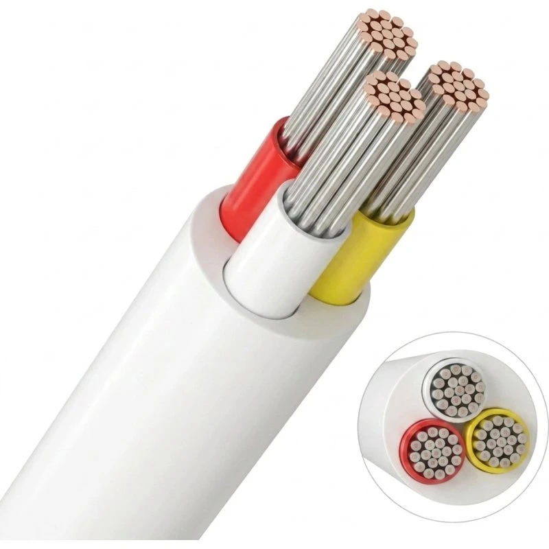 5m CCT Kabel, hvid rund - 3x0,35mm², 12V-24V til LED strip
