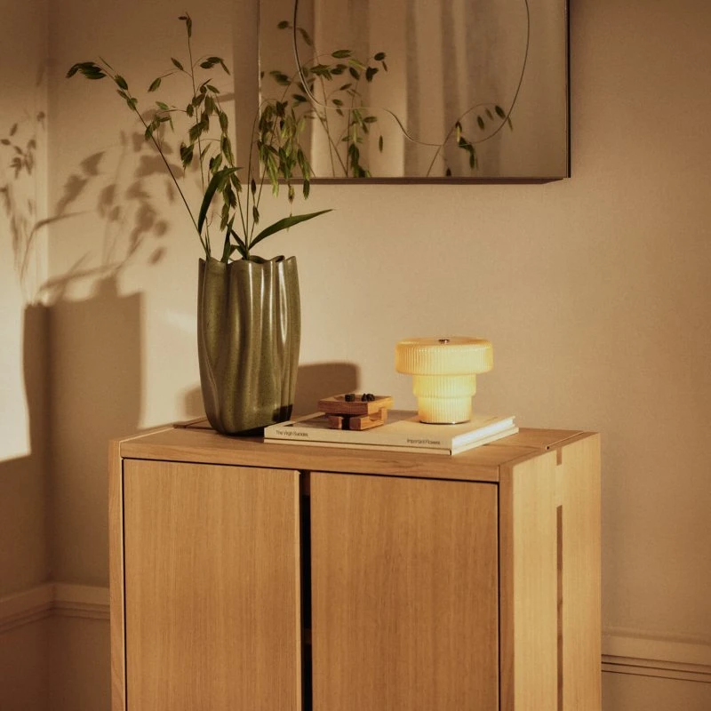 Ferm LIVING Ripple bordlampe, creme, 10 cm glas