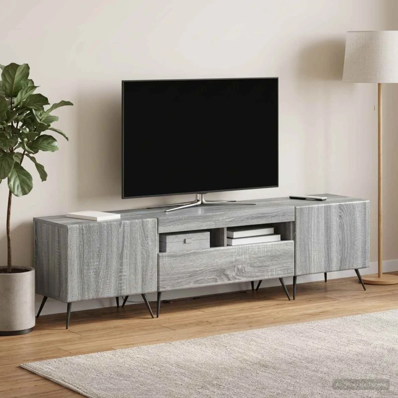vidaXL LED TV-skab Breda 3 stk. Grå Sonoma