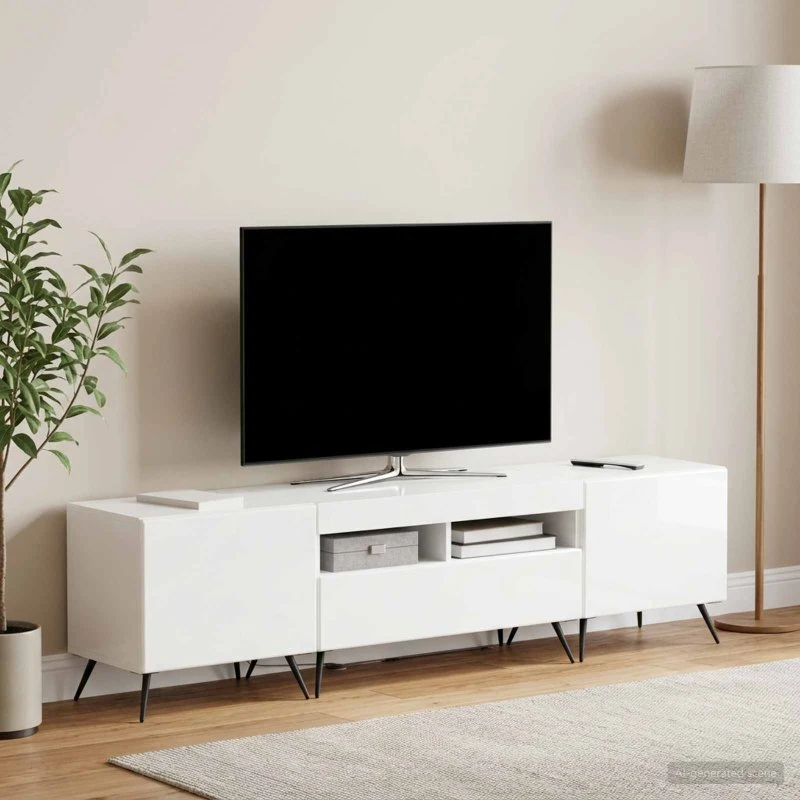 vidaXL LED TV-skab BREDA 3 stk. Hvid højglans