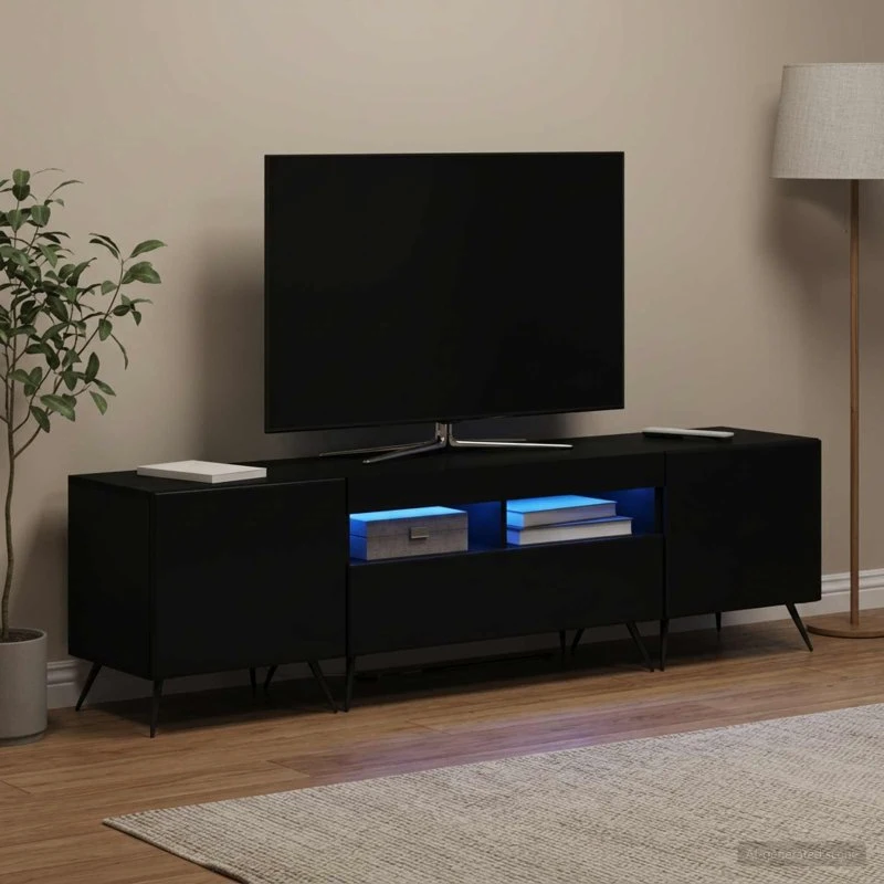 vidaXL LED TV-skab Breda 5-delt Sort