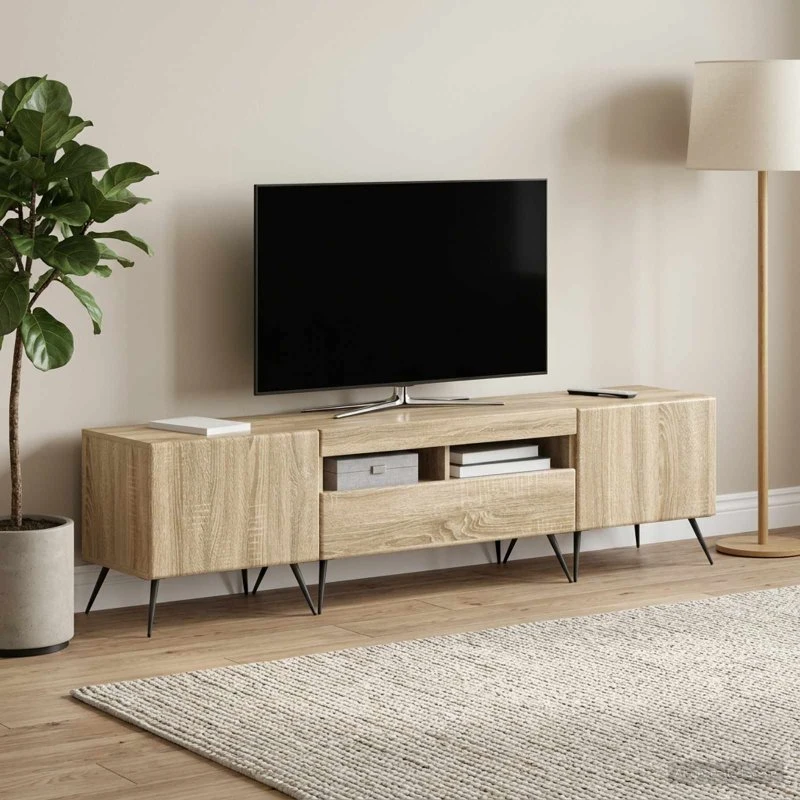 vidaXL LED TV-skab i Sonoma-eg – 5-delt sæt i konstrueret træ