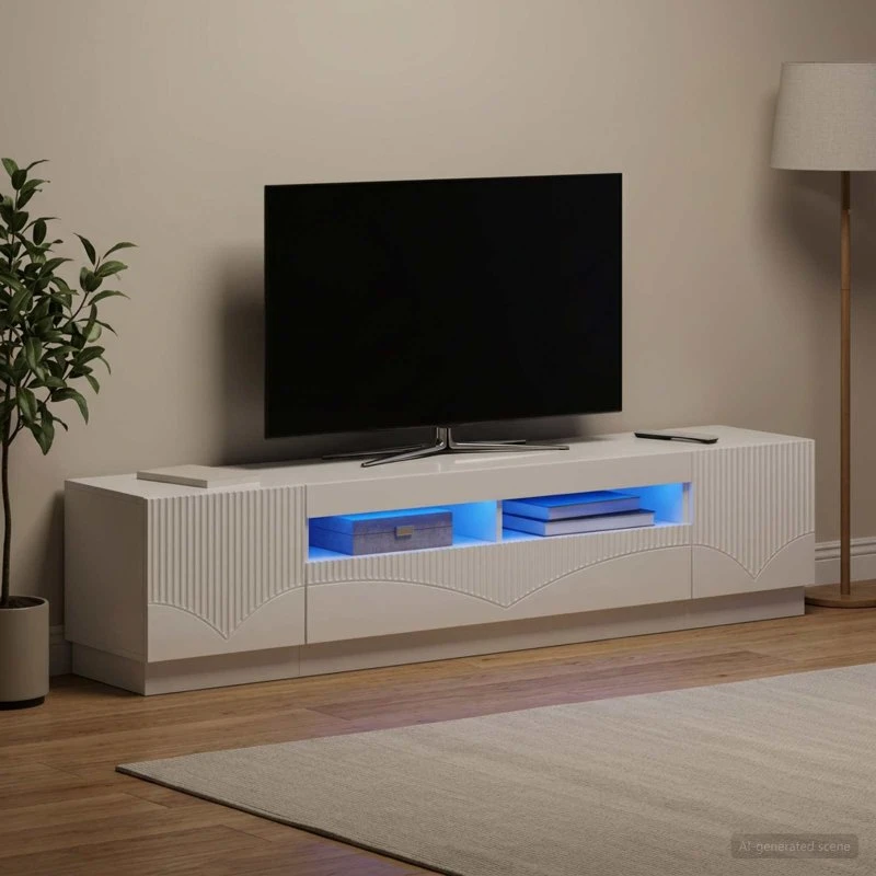 vidaXL HOORN LED TV-skab i hvid højglans - 3-5 dele
