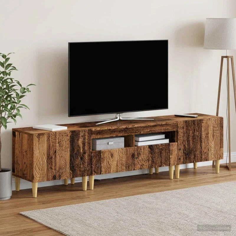 vidaXL DELFT LED TV-skab i gammelt træ