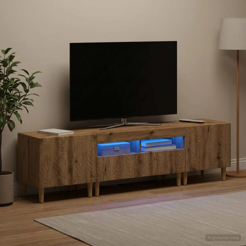 vidaXL DELFT LED TV-skab i Artisan-eg