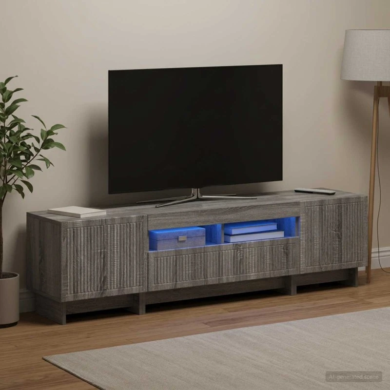 vidaXL 5-delt LED TV-skab i Grå Sonoma