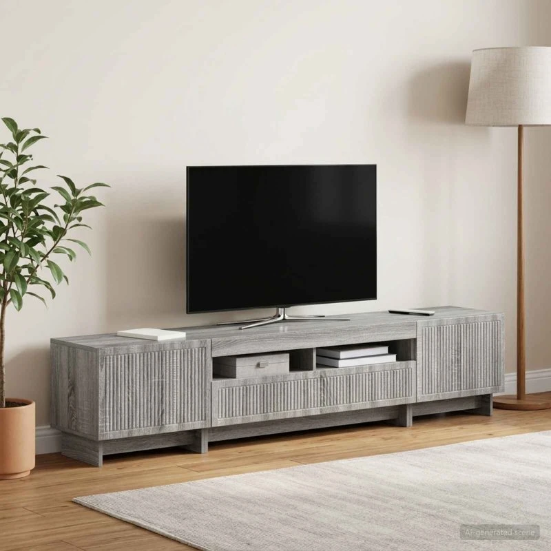 vidaXL 5-delt LED TV-skab i Grå Sonoma og konstrueret træ