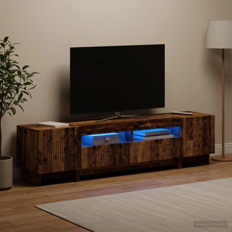 vidaXL 5-delt LED TV-skab i gammelt træ