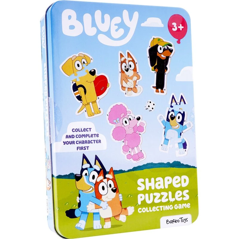 Barbo Toys Bluey Shaped Puzzles i metaldåse